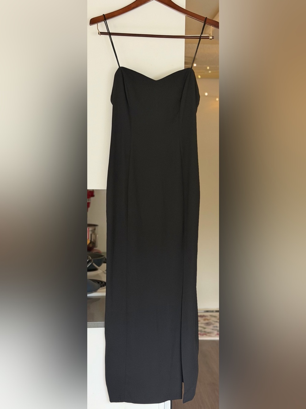 Fame and Partners Black Slip Midi Dress